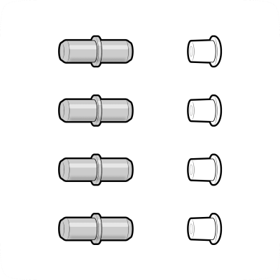 4 x Cover pins + covers