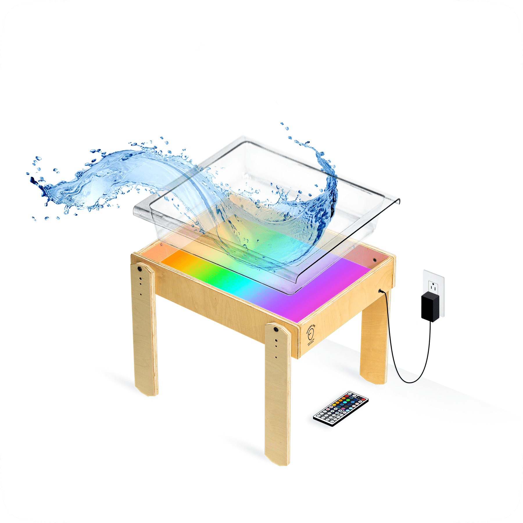 Plywood. Rounded open edge — Light and Sensory Table + Tray